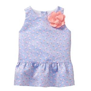 Janie and Jack Periwinkle Floral Peplum Top